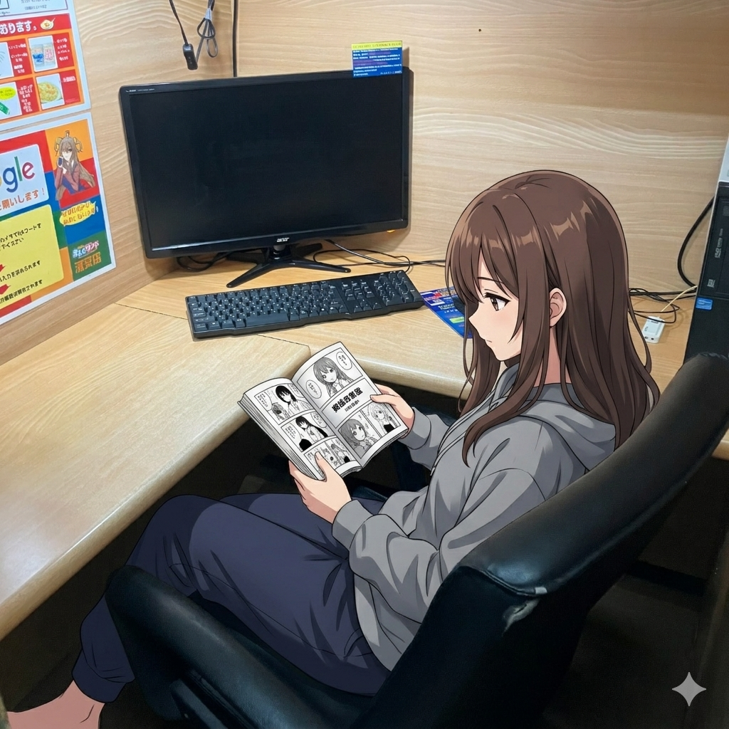 身分証不要で入店OK！浦安のL字デスク席で動画三昧の夜