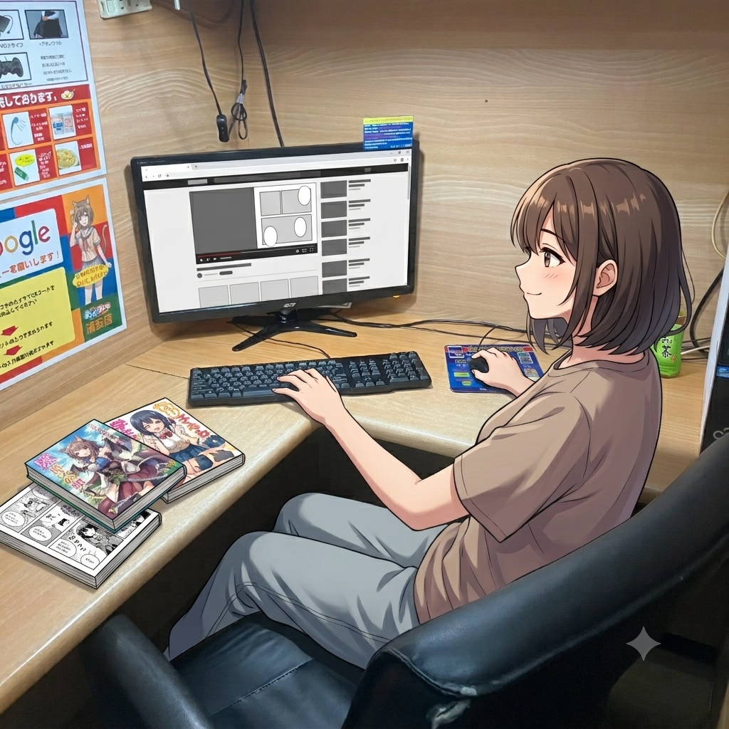 PCで動画や漫画も！浦安駅前のビジネス席でお盆休みも満喫
